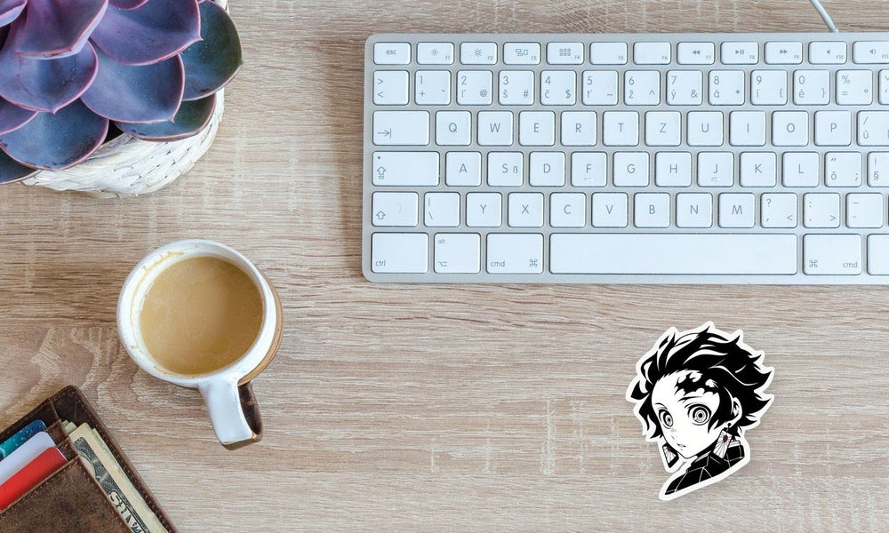 Demon Slayer Tanjiro Black & White Sticker