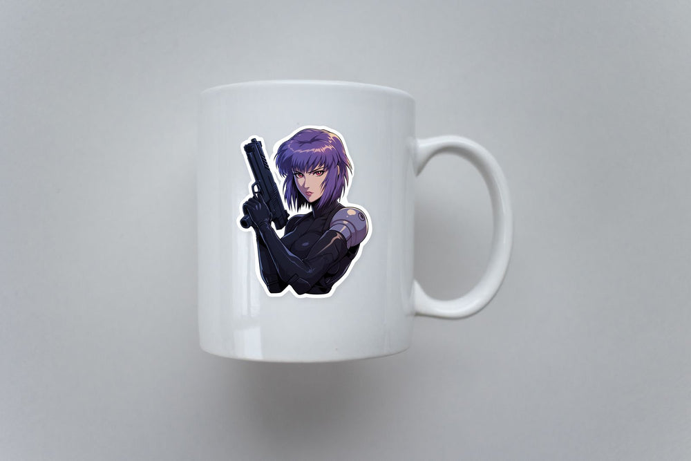 Motoko Kusanagi with Gun Sticker