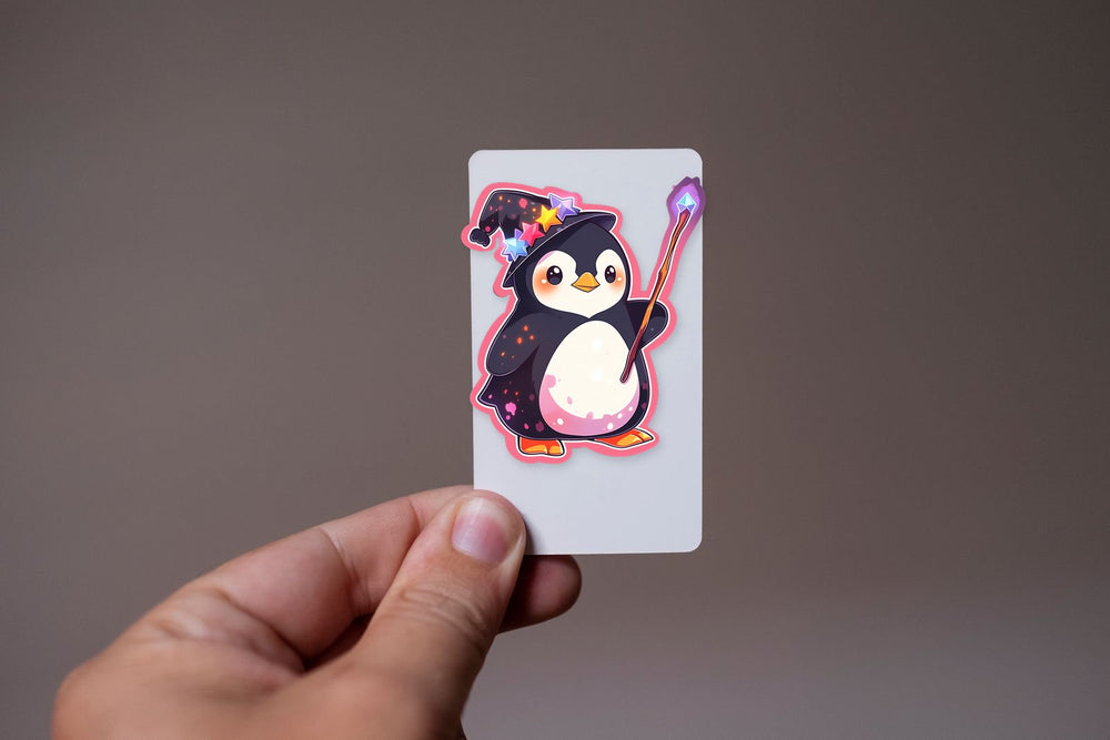 Cute Penguin with Magic Wand Sticker