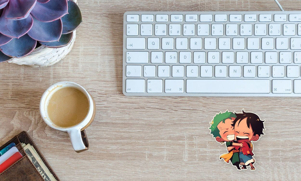 One Piece Luffy & Zoro Hug Sticker