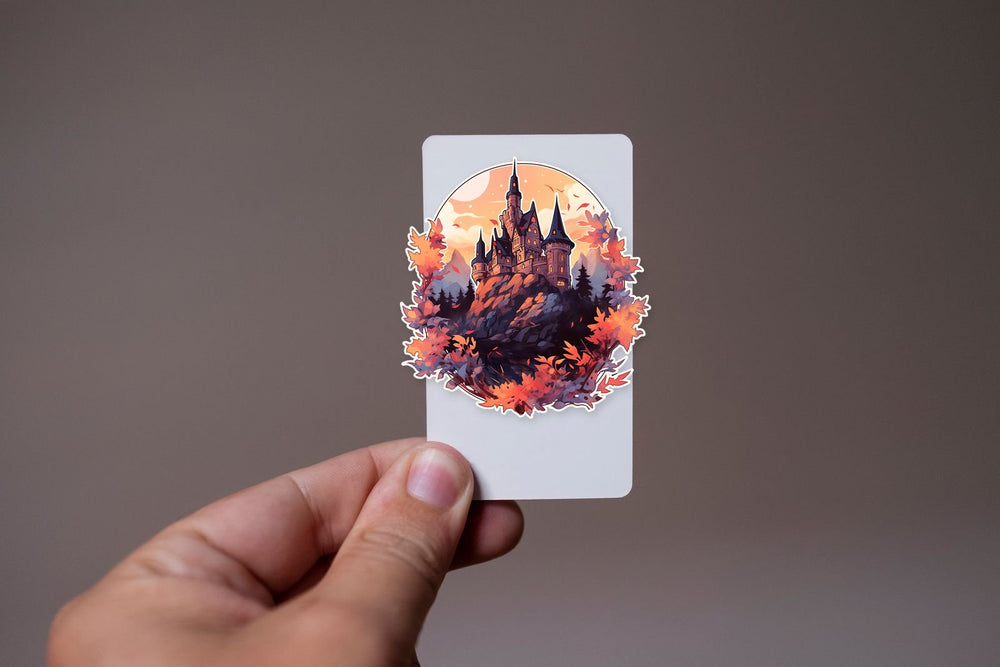 Castle on Hill in Autumn Style Sticker