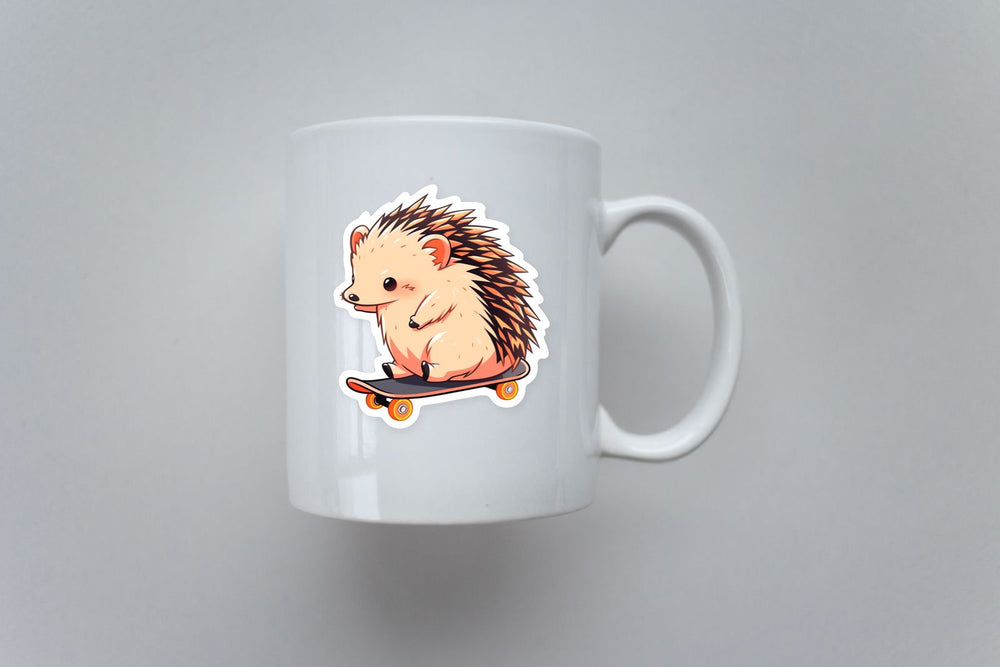 Hedgehog Riding Skateboard Sticker