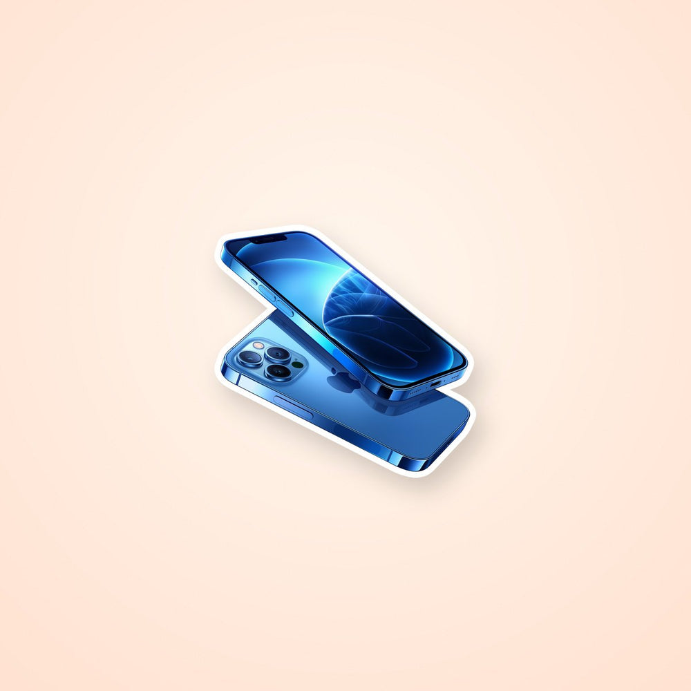 Blue Iphone Pro Tech Gadget Sticker