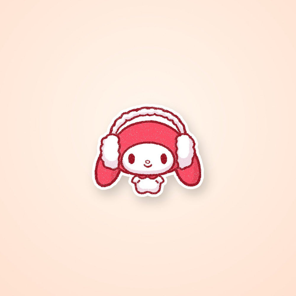 My Melody Fluffy Earmuffs Sticker