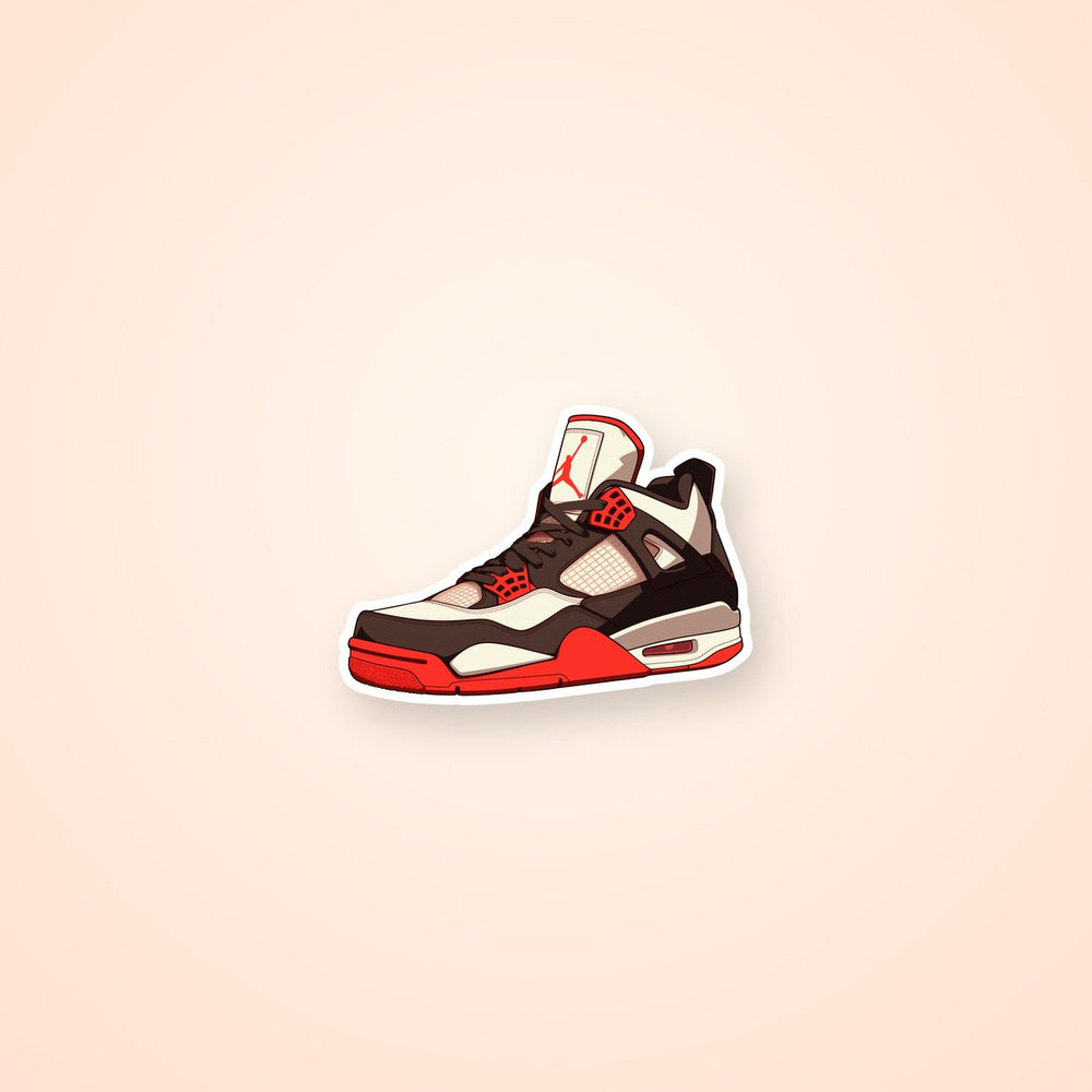 Air Jordan 4 Red Black Sneaker Sticker