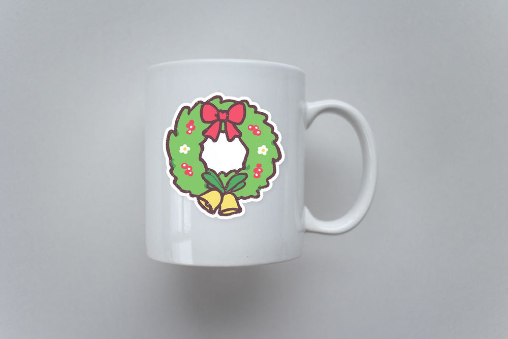 Christmas Holiday Wreath Handdrawn Sticker