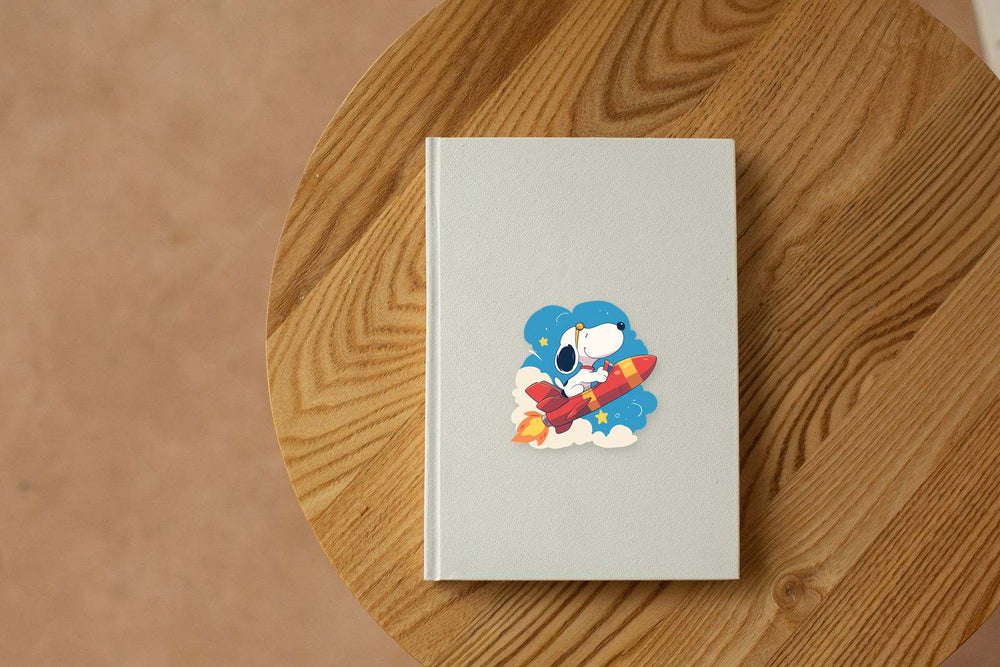 Snoopy Rocket Flying Sticker