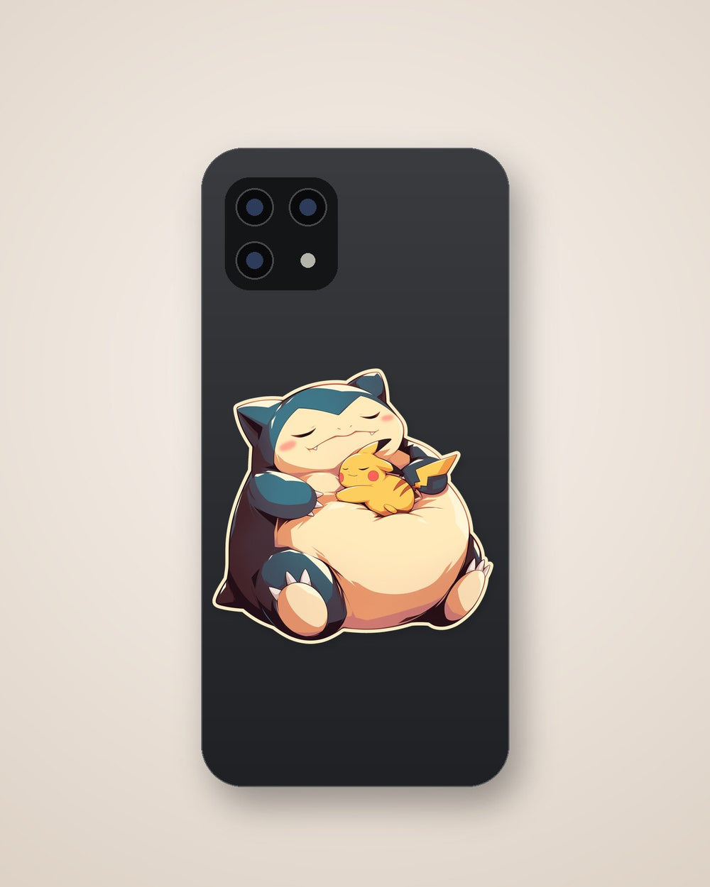 Cute Snorlax and Pikachu Sleeping Sticker