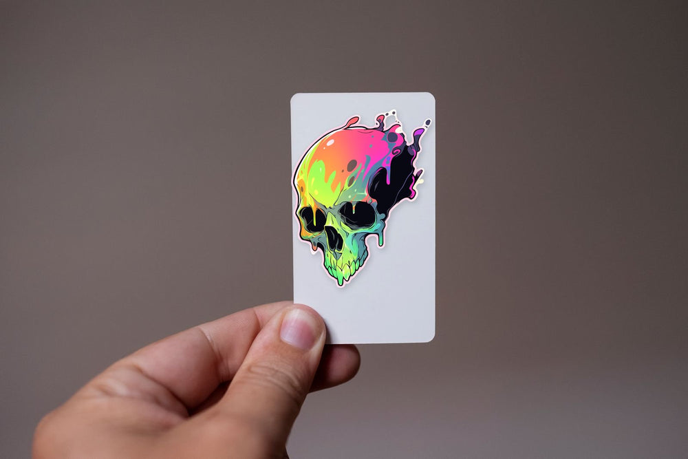 Spooky Colorful Skull Halloween Sticker