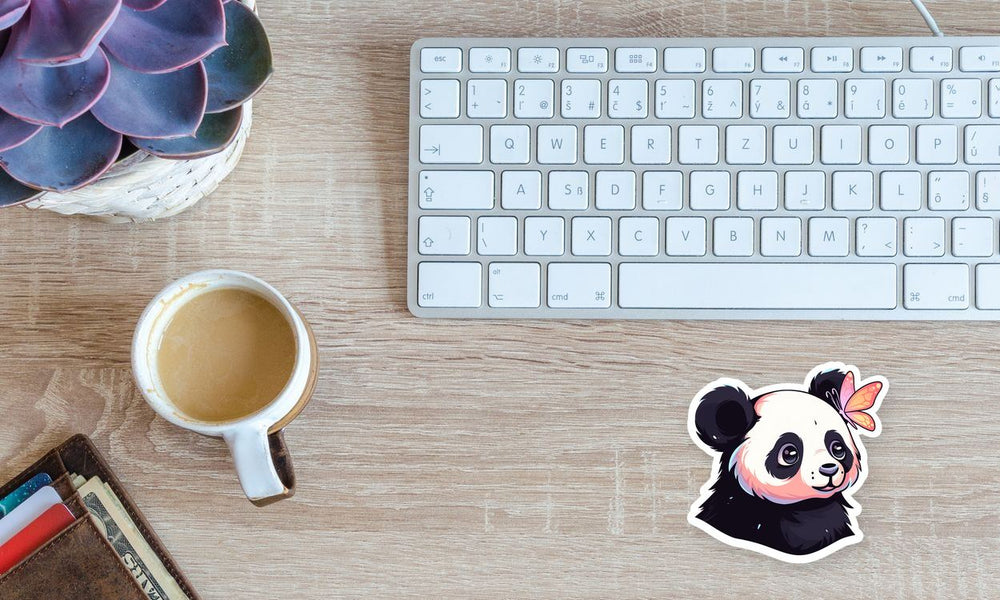 Panda with a Butterfly Sticker