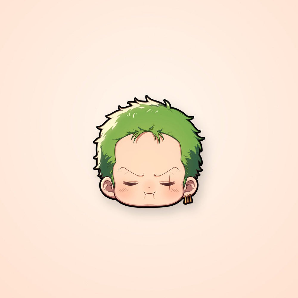 Cute Zoro Face Pirate Sticker