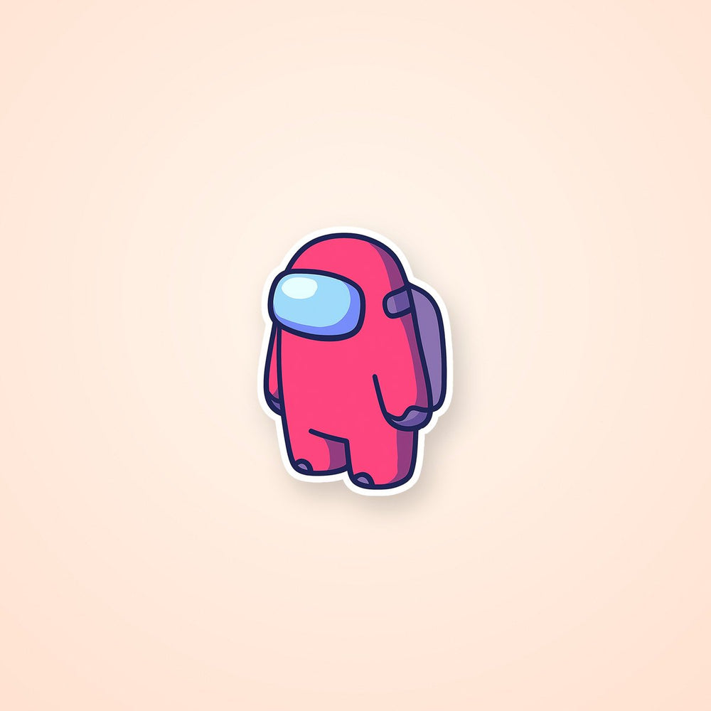 Among Us Pink Crewmate Cartoon Sticker