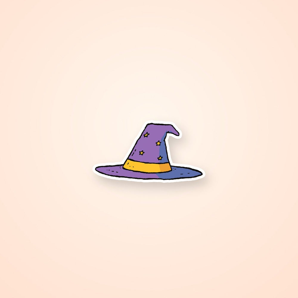 Purple Witch Hat Cartoon Sticker