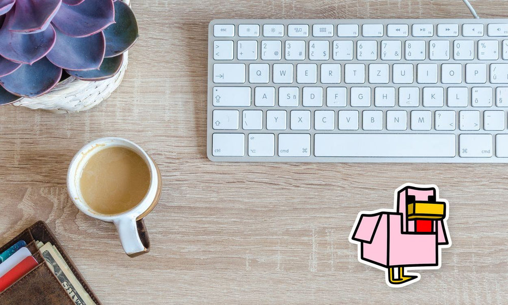 Minecraft Pink Chicken Sticker