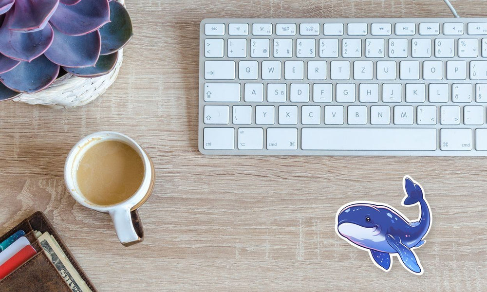 Beautiful Blue Whale Art Sticker