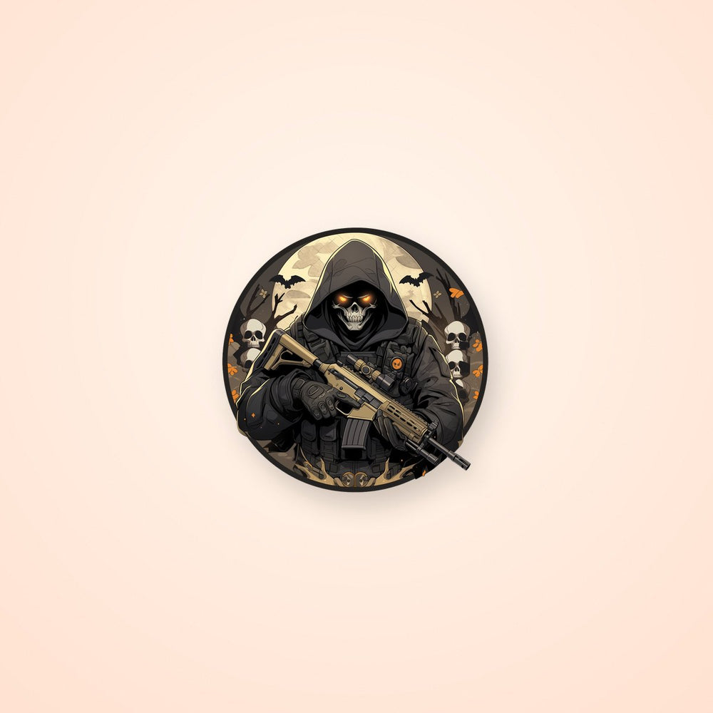 Call of Duty Soldier Masked Skull Round Sticker