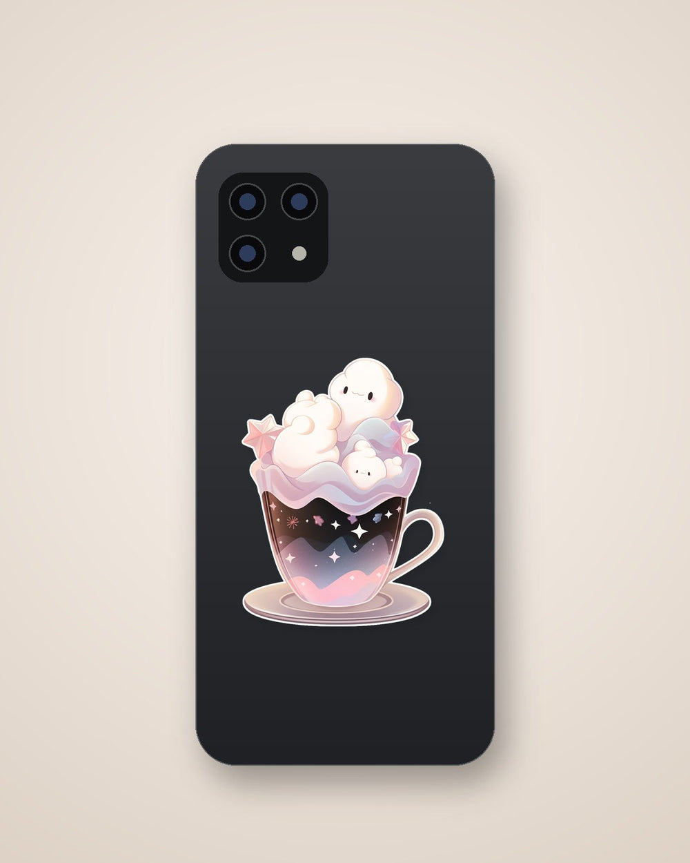 Cup with Cute Marshmallows Sticker