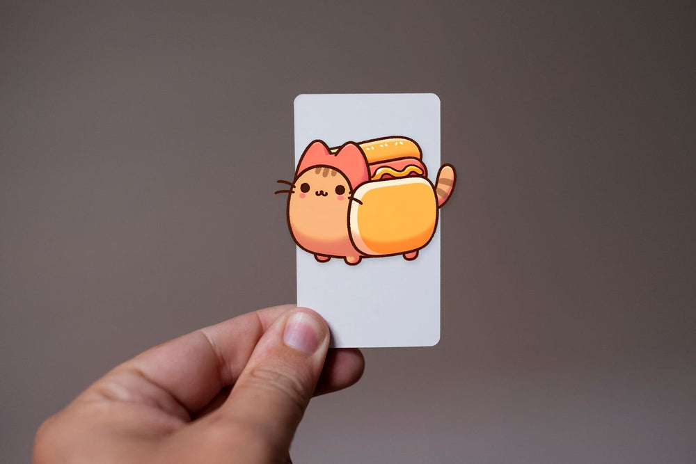 Cute Cat Hotdog Sticker