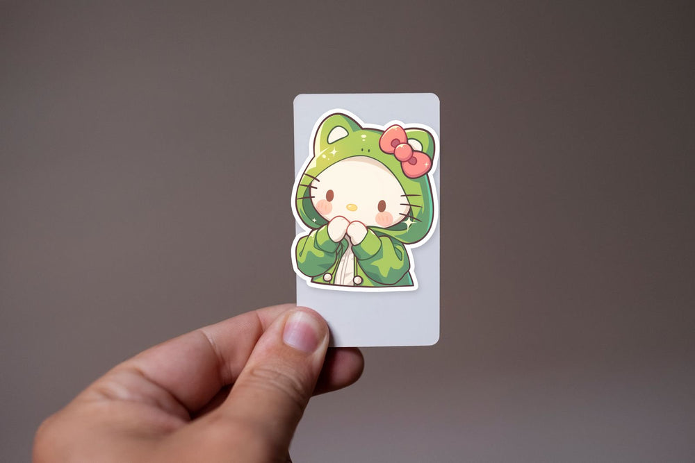 Hello Kitty Frog Hoodie Kawaii Sticker