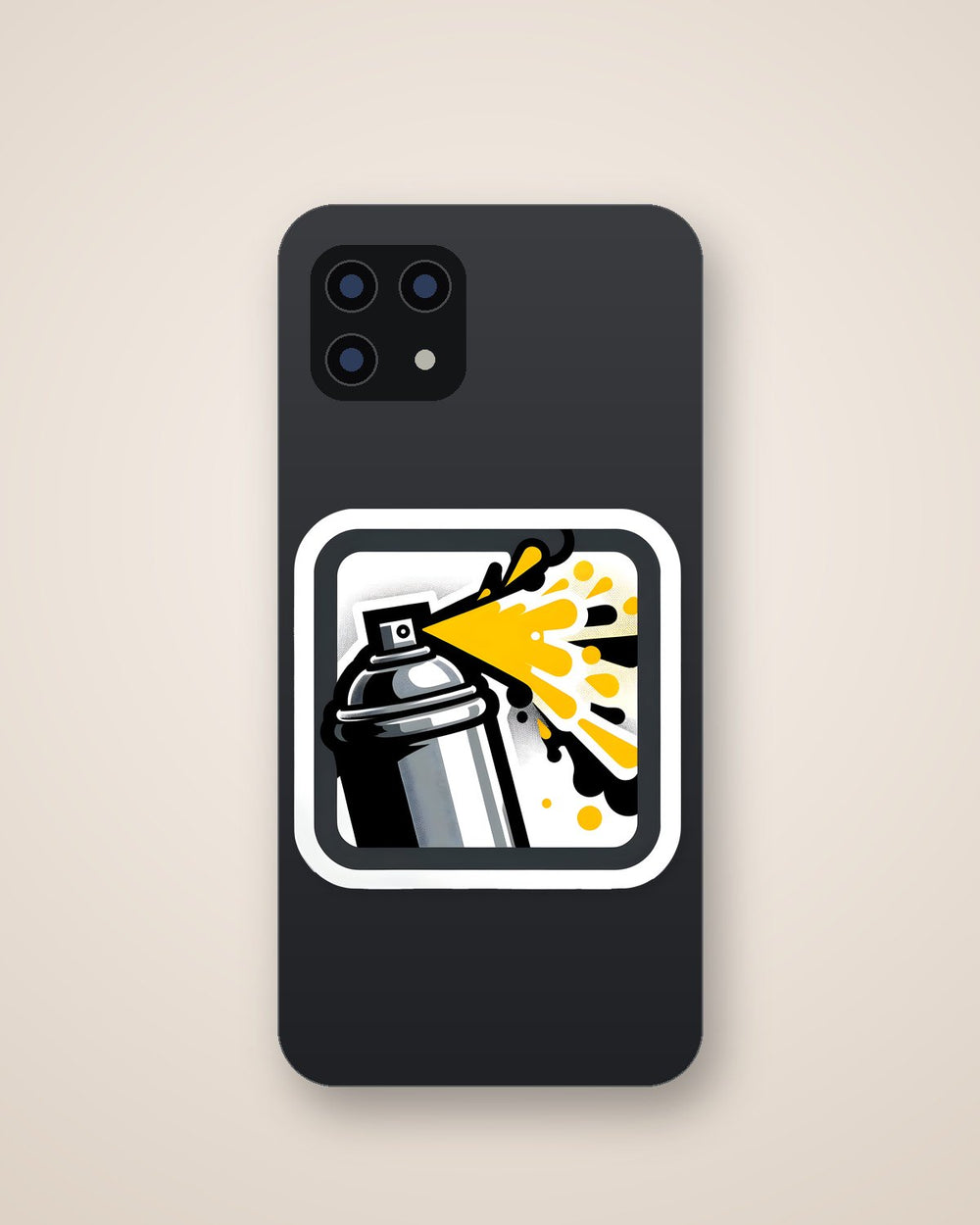 Yellow Spray Paint Can Sticker