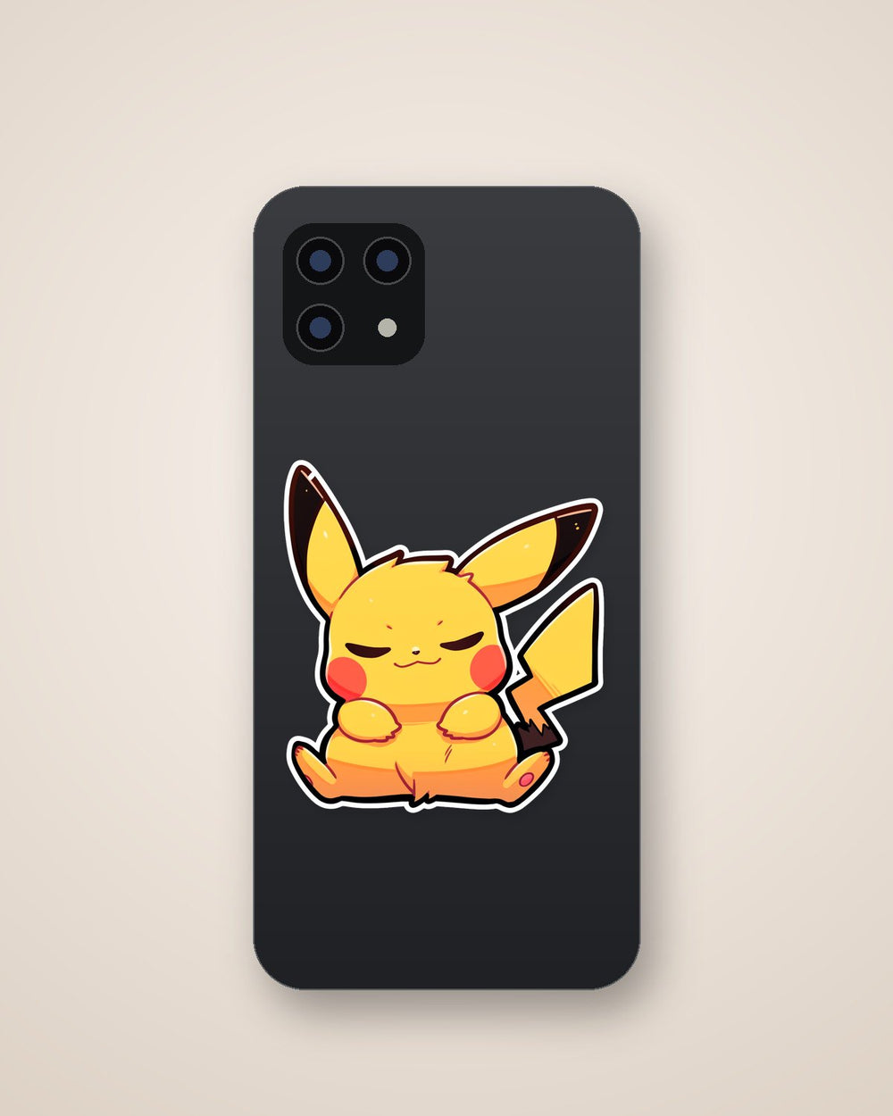 Pokemon Cute Pikachu with Closed Eyes Sticker