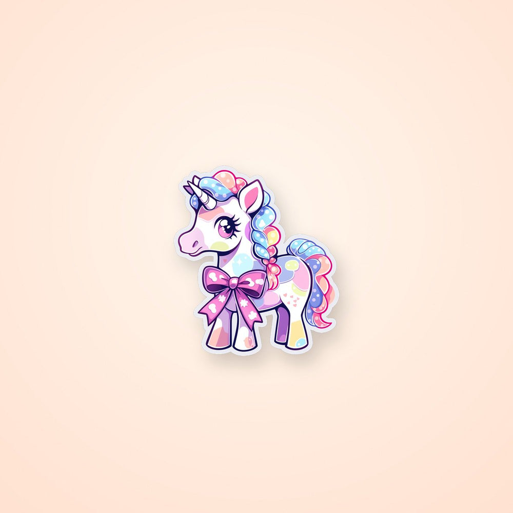 Toy Unicorn with Bow Sticker