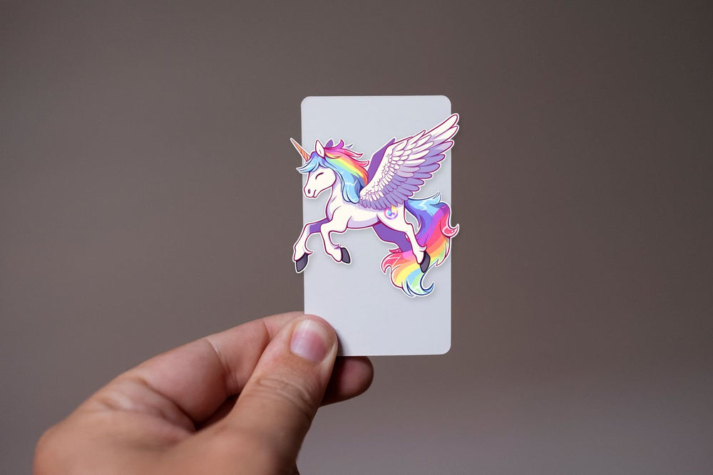 Rainbow Unicorn with Wings Sticker