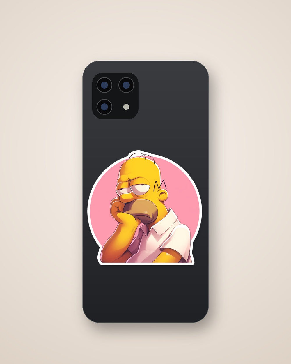 Bored Homer Simpson Cartoon Sticker