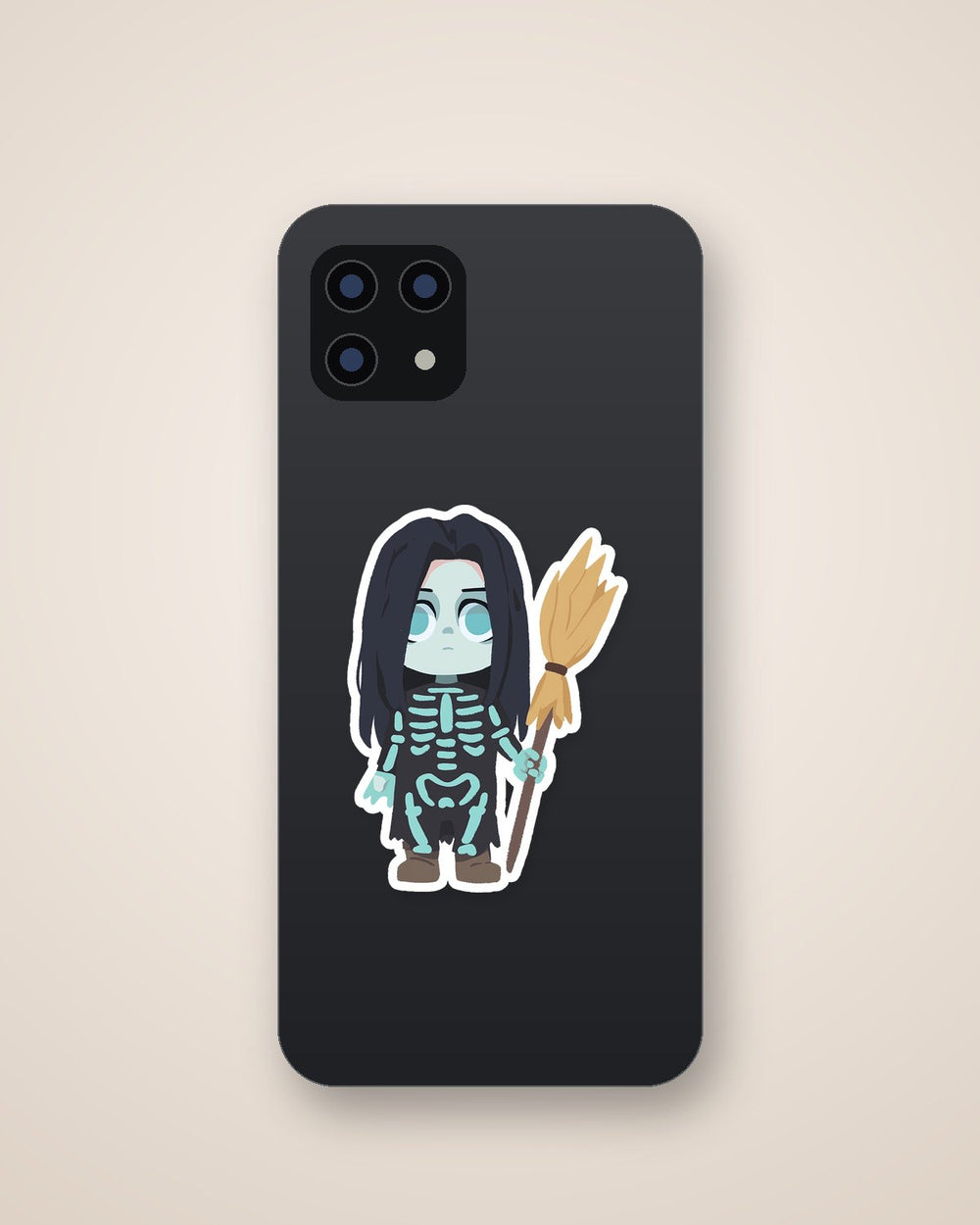 Creepy Skeleton Halloween Sticker
