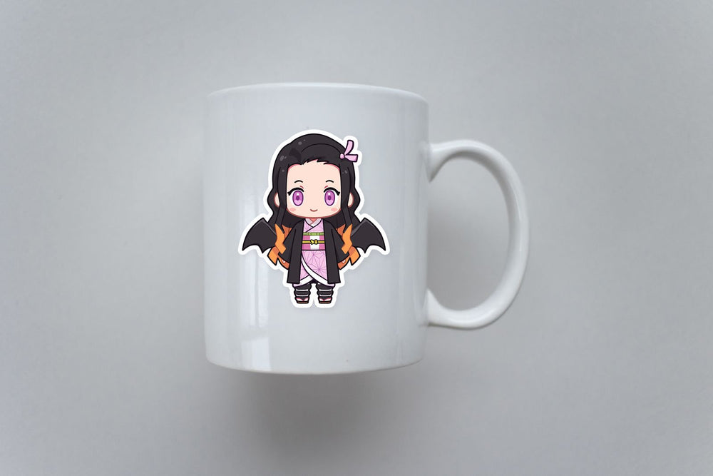 Chibi Nezuko Kamado Demon Slayer Bat Wings Sticker