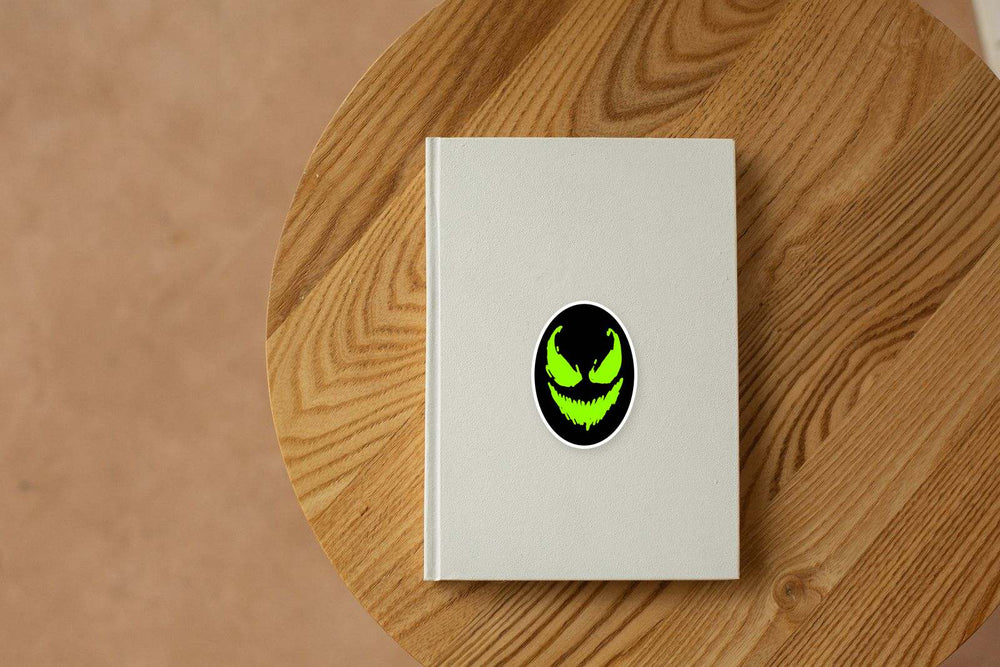 Neon Green Joker Smile Horror Face Sticker