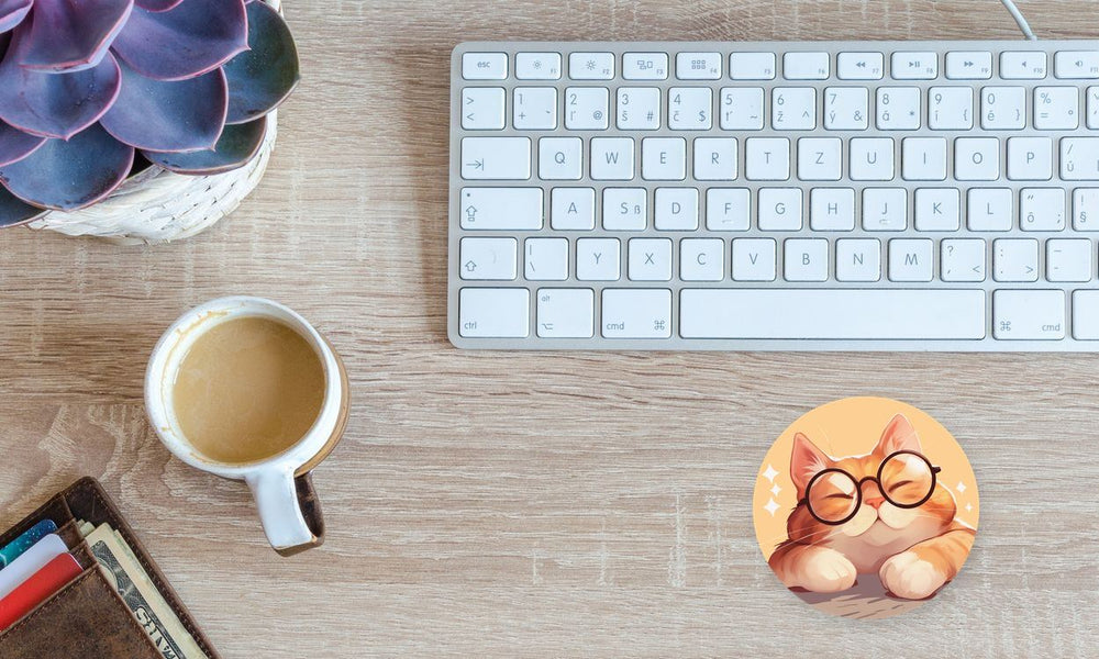 Funny Cat with Glasses Sticker