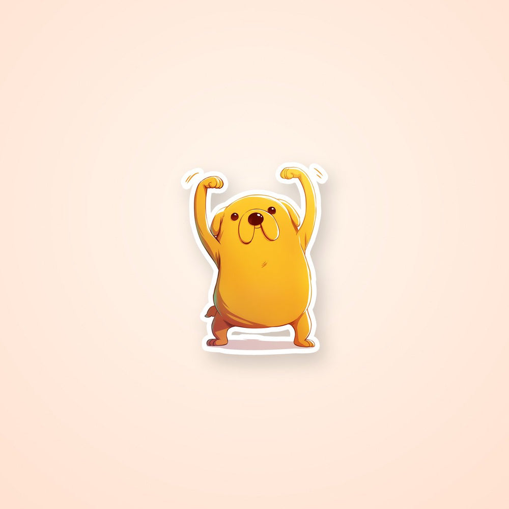 Jake the Dog Muscle Flex Adventure Time Sticker