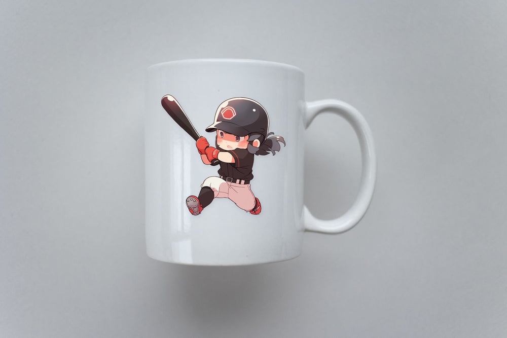 Anime Girl Playing Baseball Sticker