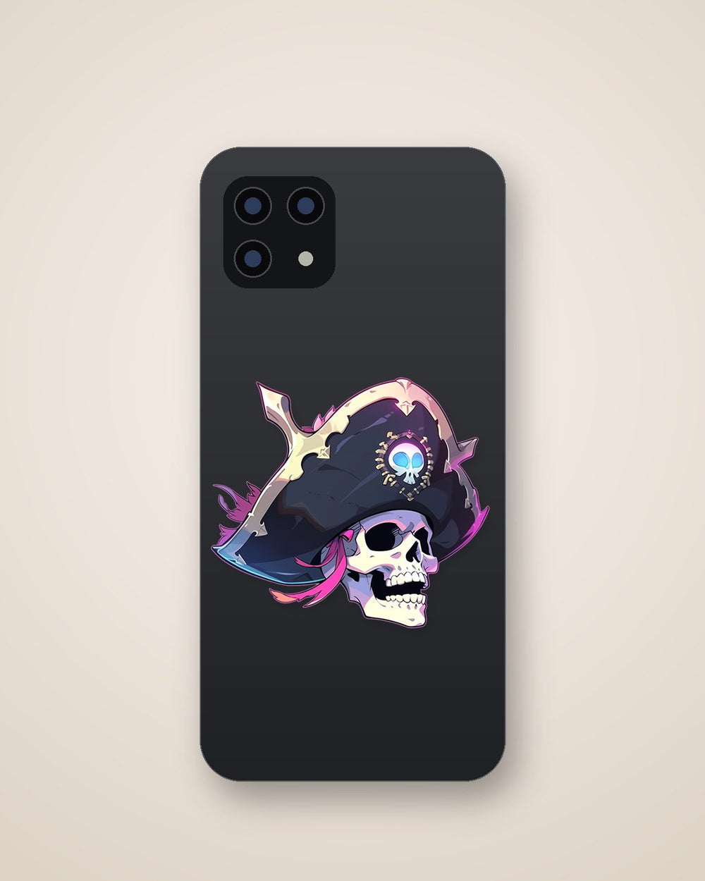 Aesthetic Skull in Pirate Hat Sticker