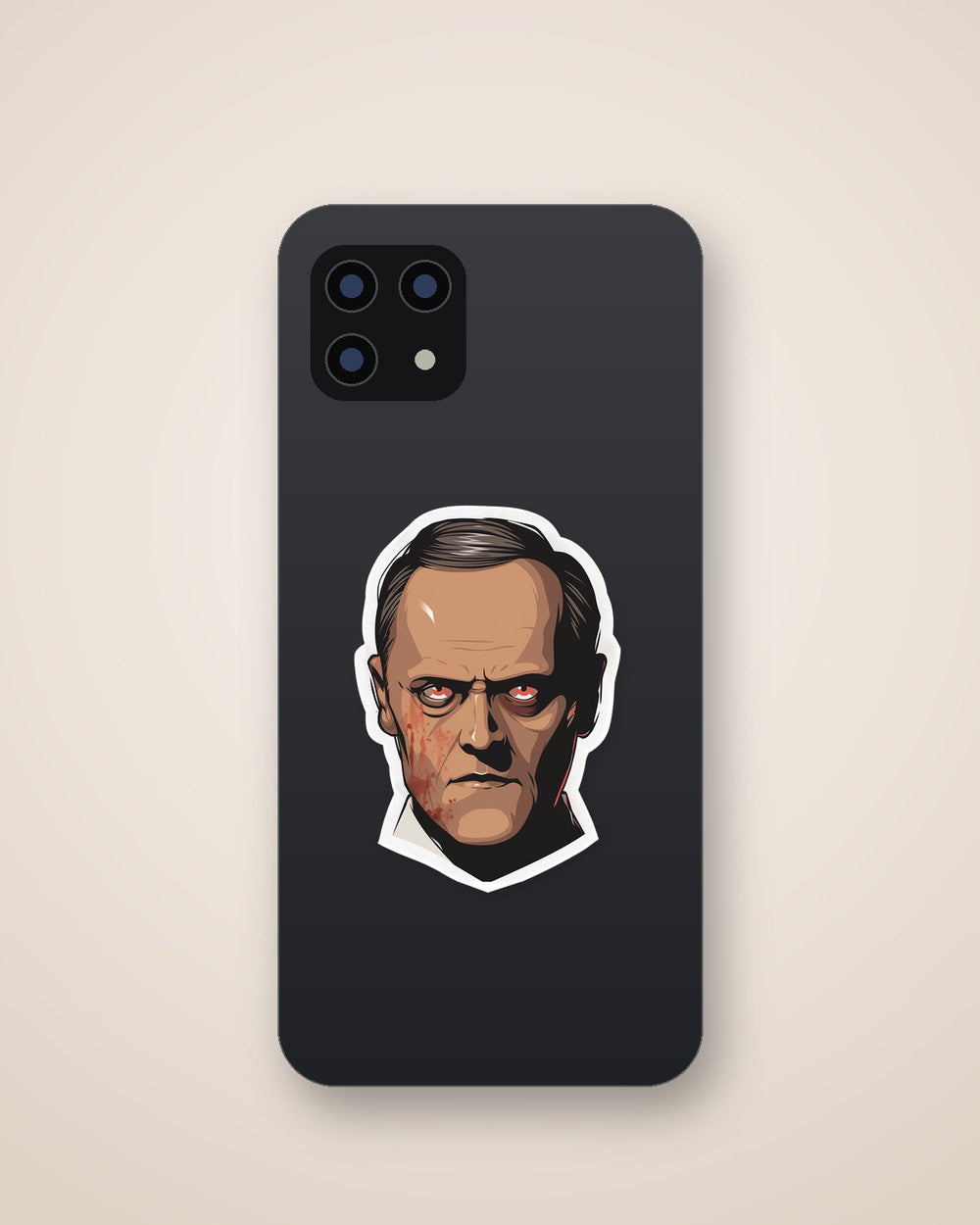 Hannibal Lecter with Red Eyes Sticker
