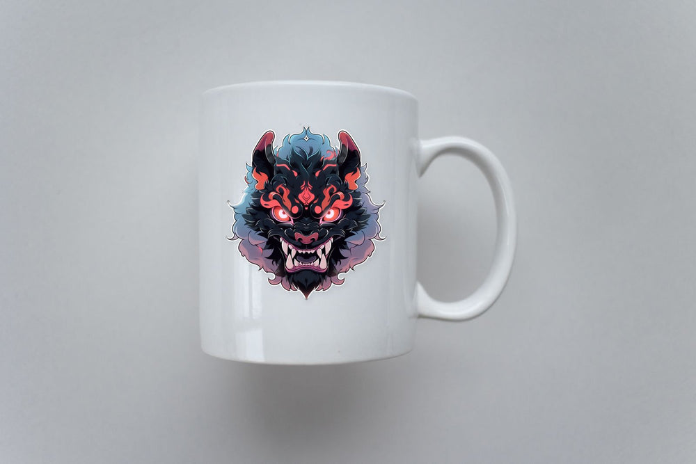 Aesthetic Dark Japanese Oni Mask Sticker