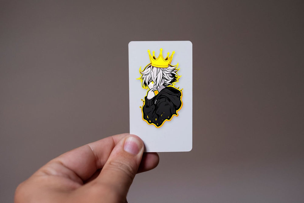 Anime Guy with Crown Yellow Stroke Sticker
