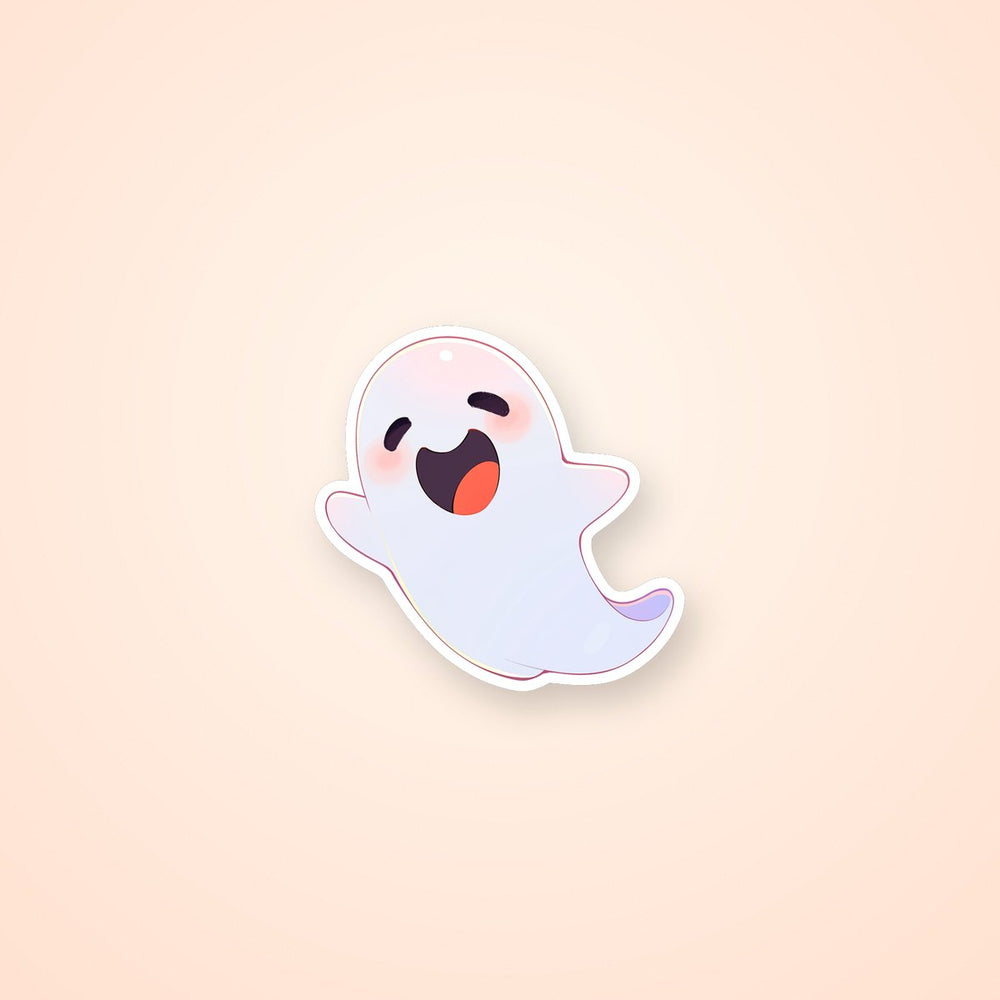 Cute Ghost with Open Mouth Sticker