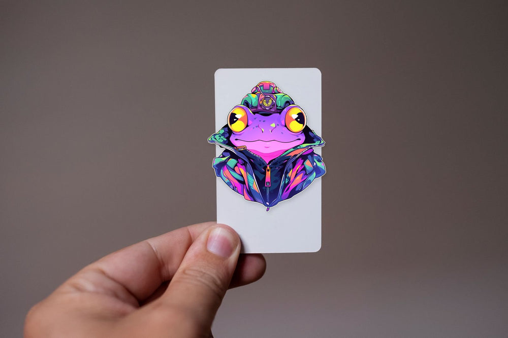 Colorful Trippy Frog Art Sticker