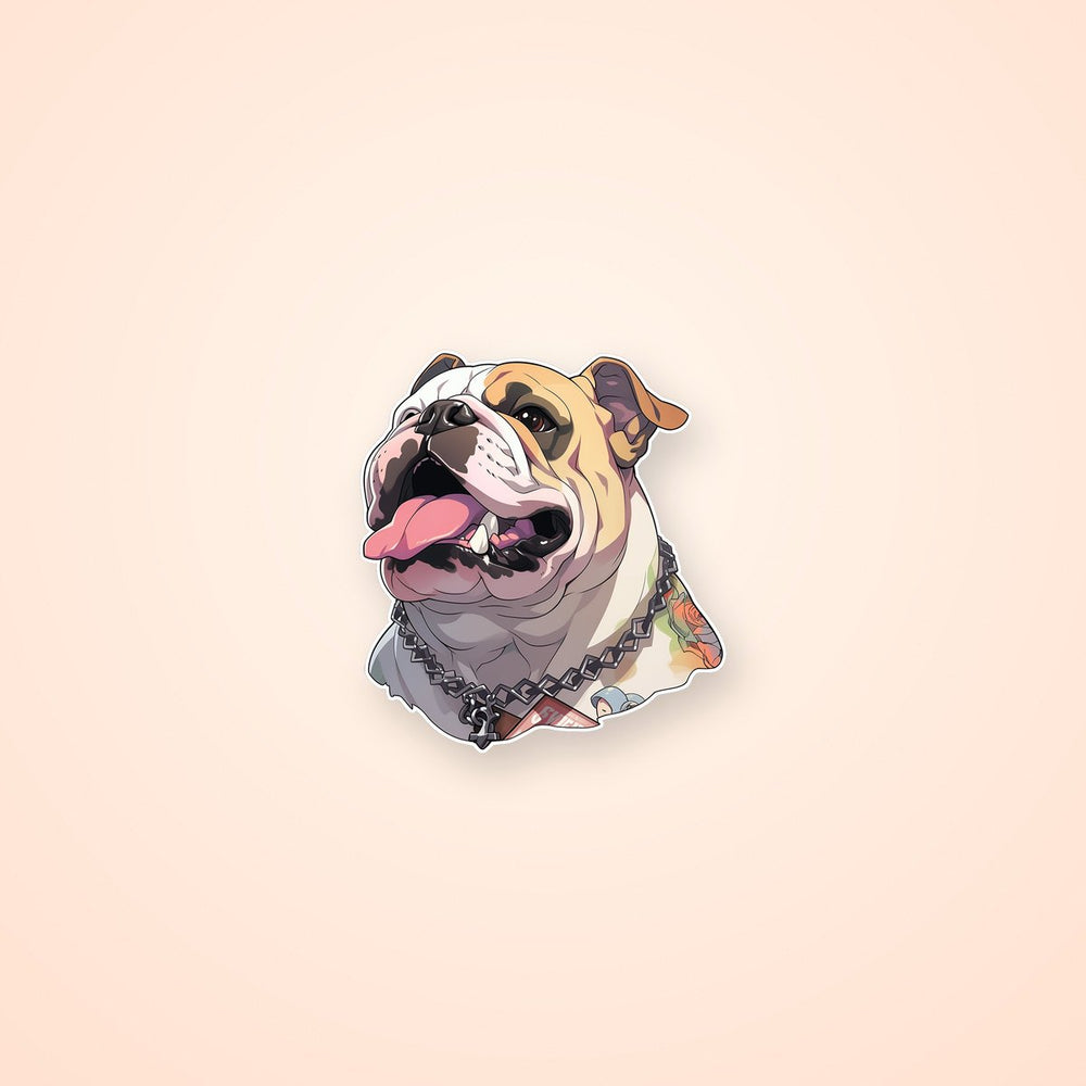 Bulldog with a Bone Sticker