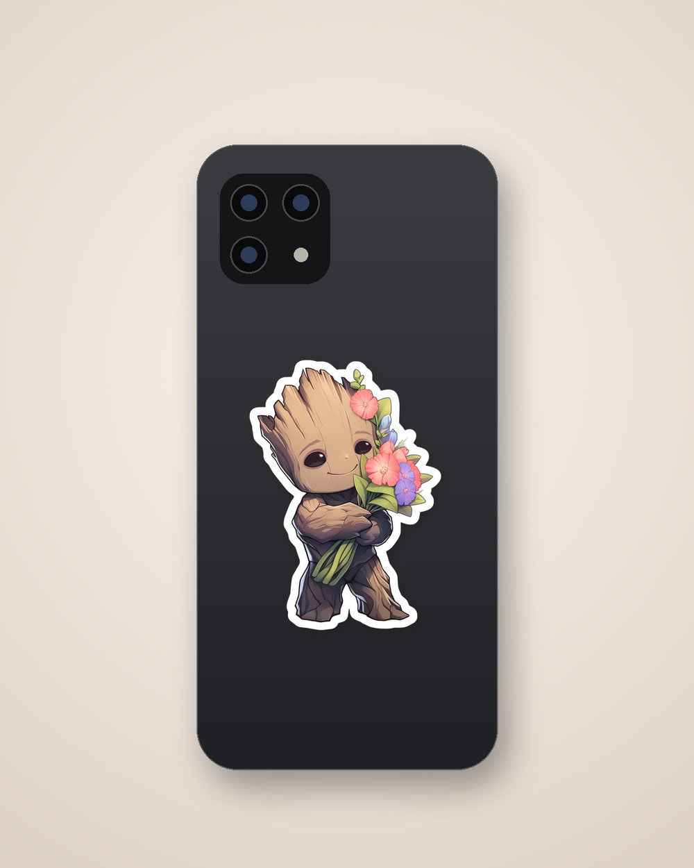 Groot with a Bouquet of Flowers Marvel Sticker