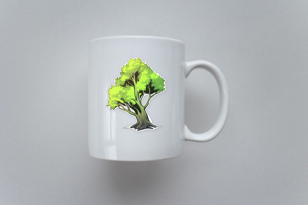 Aesthetic Green Tree Cartoon Sticker