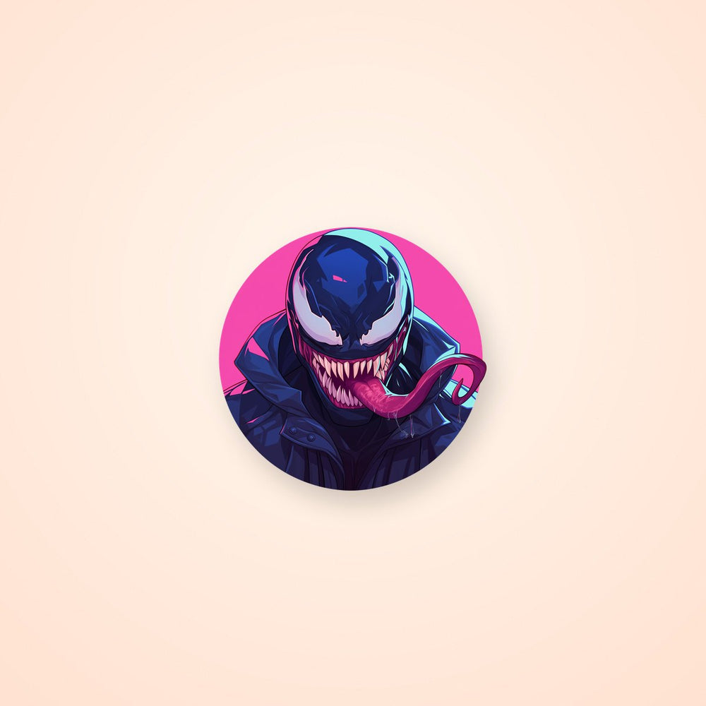 Tongue-Out Venom Round Sticker