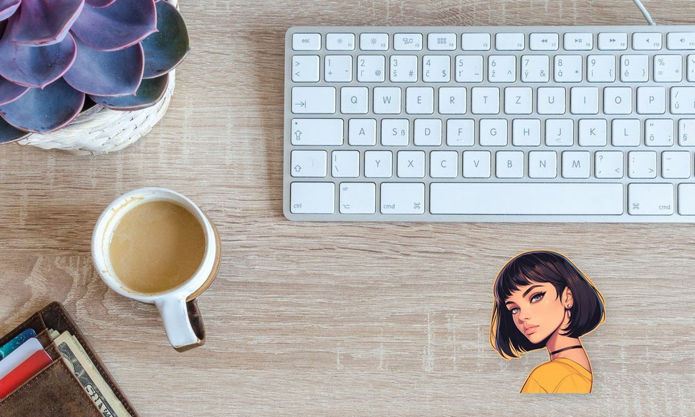Anime Girl Short Hair Sticker