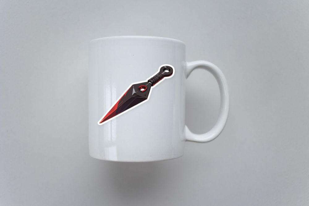 Black Red Kunai Knife Sticker