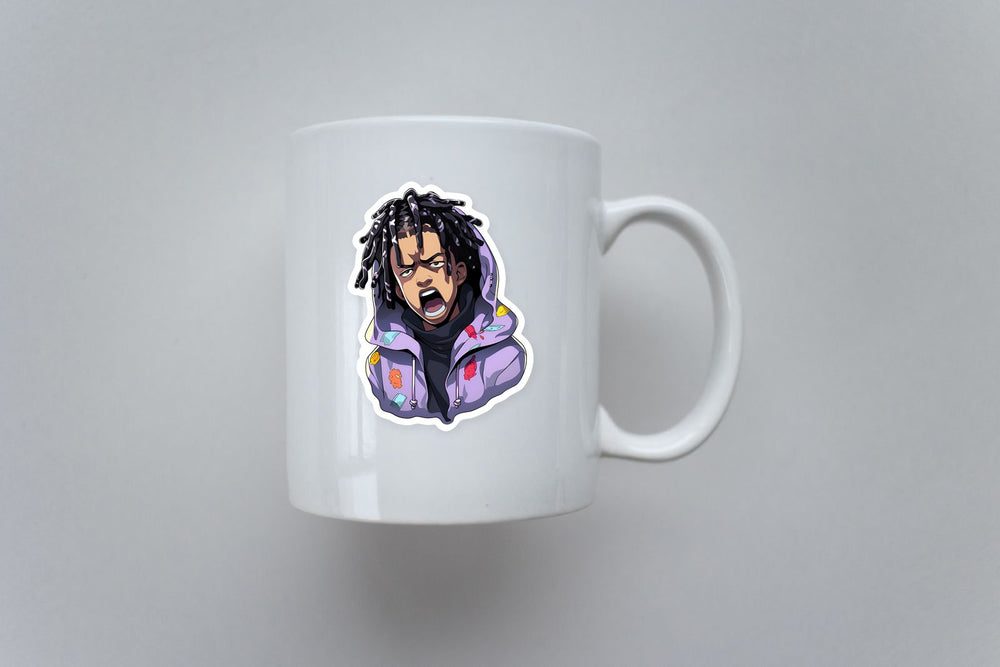 Funny Rapper with Dreads Sticker