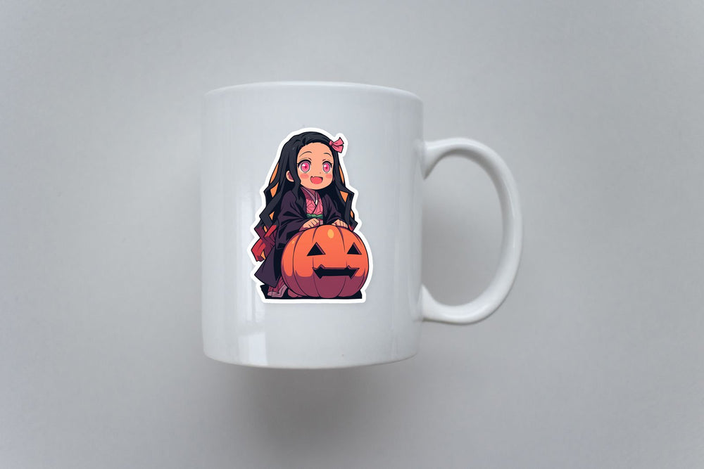 Chibi Nezuko Kamado Halloween Pumpkin Sticker