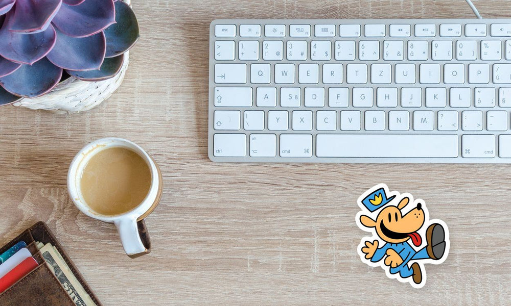 Dog Man Comic Character Sticker