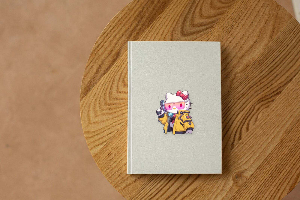 Cyberpunk Hello Kitty Gun Sticker